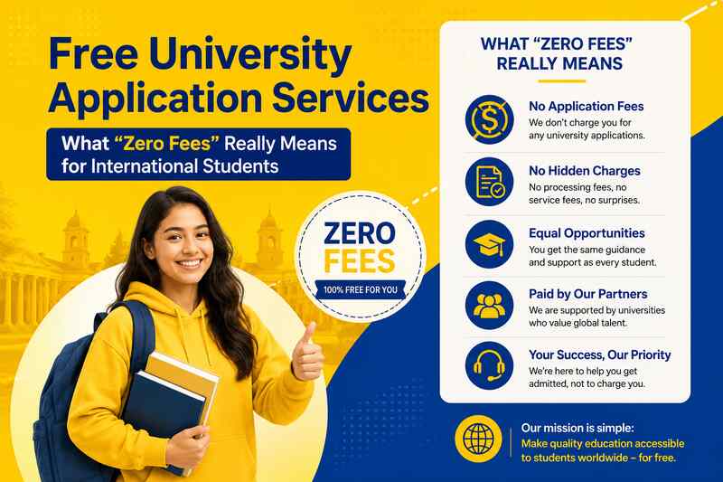 Free University Application Services - What "Zero Fees" Really Means for International Students