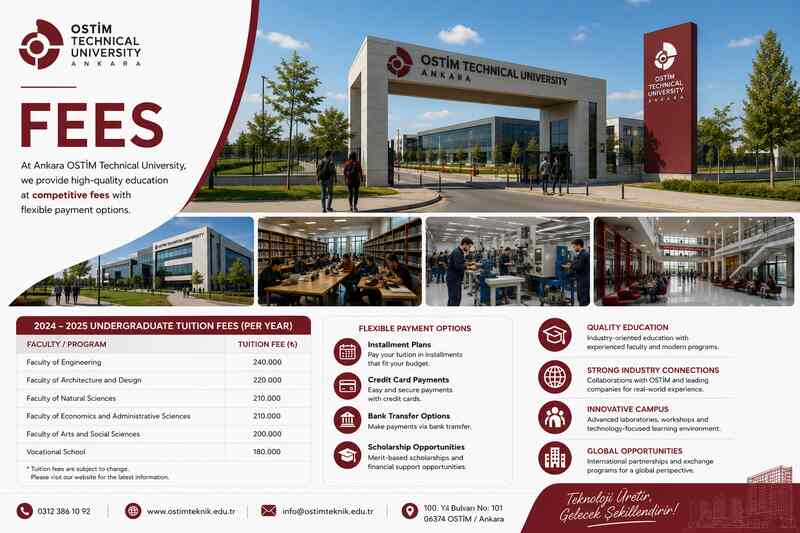 OSTIM Technical University Ankara Fees for International Students 2026 – Programs, Costs & Overview