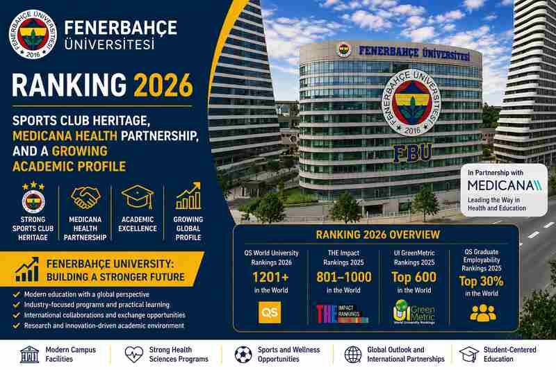 Fenerbahce University Ranking 2026: Sports Club Heritage, Medicana Health Partnership, and a Growing Academic Profile
