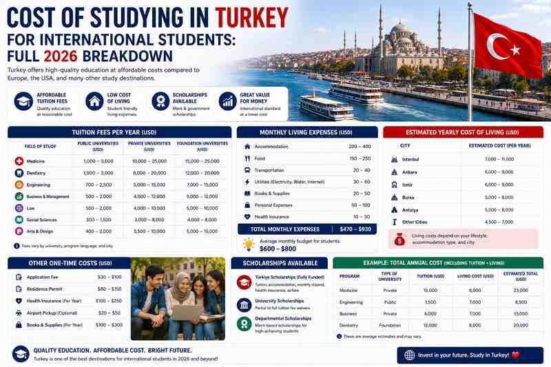 Cost of Studying in Turkey for International Students: Full 2026 Breakdown